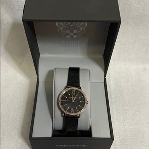 Vince Camuto Black and Rose Gold Analog Watch